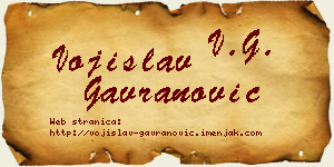 Vojislav Gavranović vizit kartica